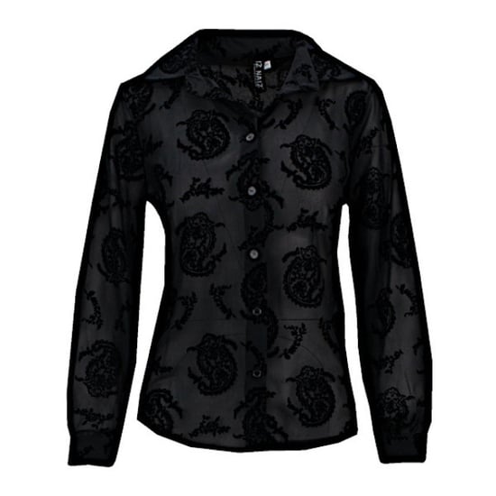 Iz Naiz Blouse 3818 georgette paisley velvet black - Image 1