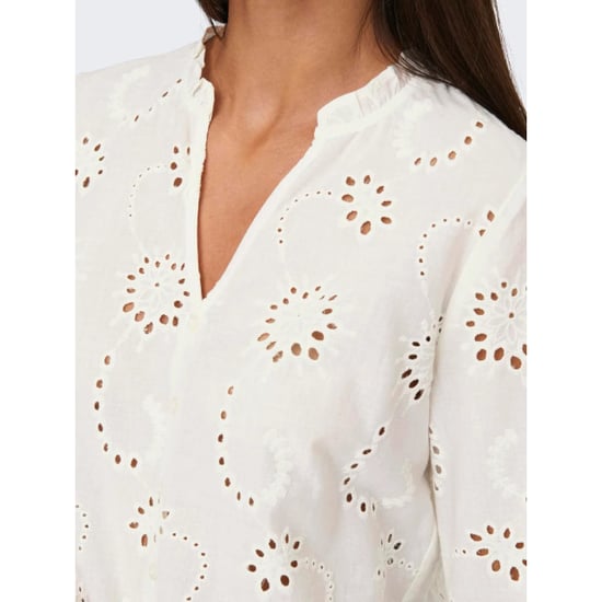 Jacqueline de Yong Ditte l/s embroderie short shirt - Image 3