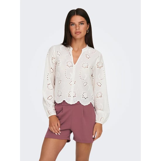 Jacqueline de Yong Ditte l/s embroderie short shirt - Image 4