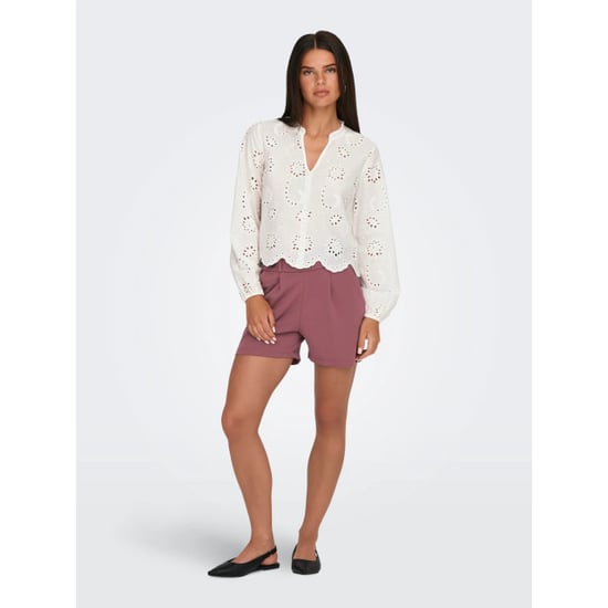 Jacqueline de Yong Ditte l/s embroderie short shirt - Image 5