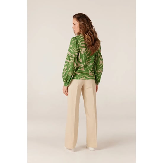 Jansen Amsterdam Printed long sleeve blouse ocean wl770 multi green - Image 4