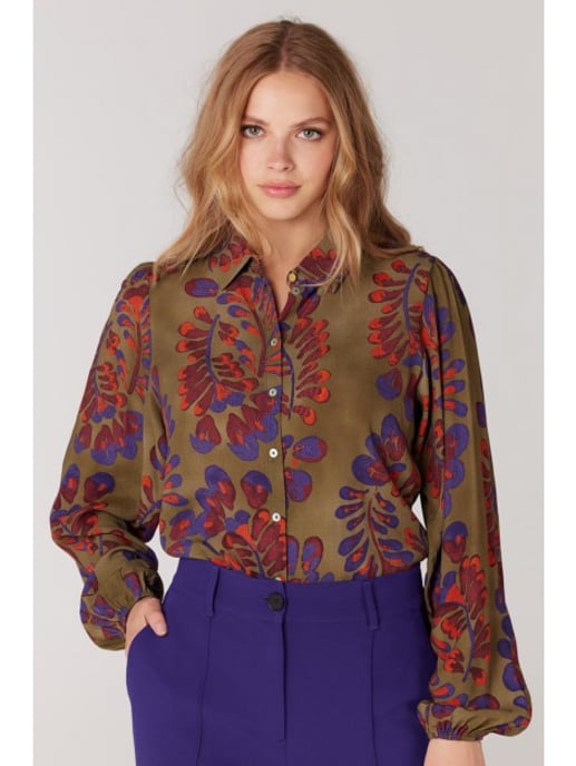 JANSEN AMSTERDAM Wop722 blouse gracew23-000253-multi green - Image 1