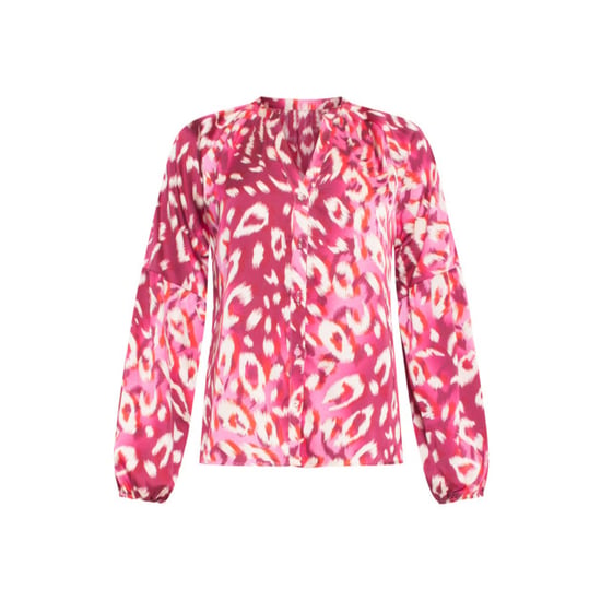 Smashed Lemon 24504 fuchsia cheetah print satijnen blouse | - Image 2