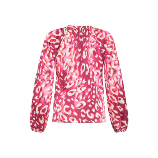 Smashed Lemon 24504 fuchsia cheetah print satijnen blouse | - Image 4