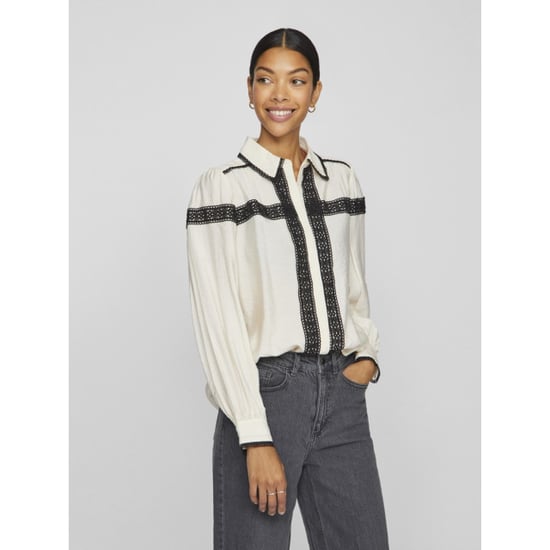 Vila Vidola ls shirt ecru - Image 2