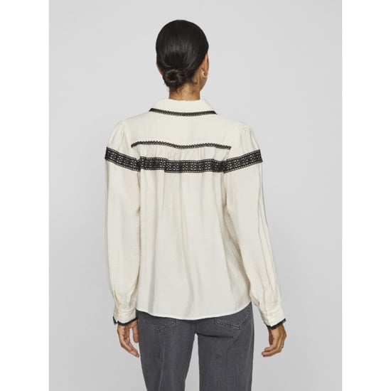 Vila Vidola ls shirt ecru - Image 3