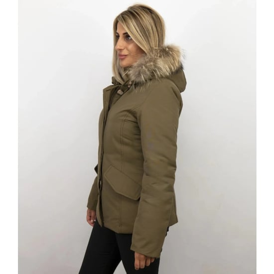 Beluomo Korte winterjassen met bontkraag jas donker - Image 4
