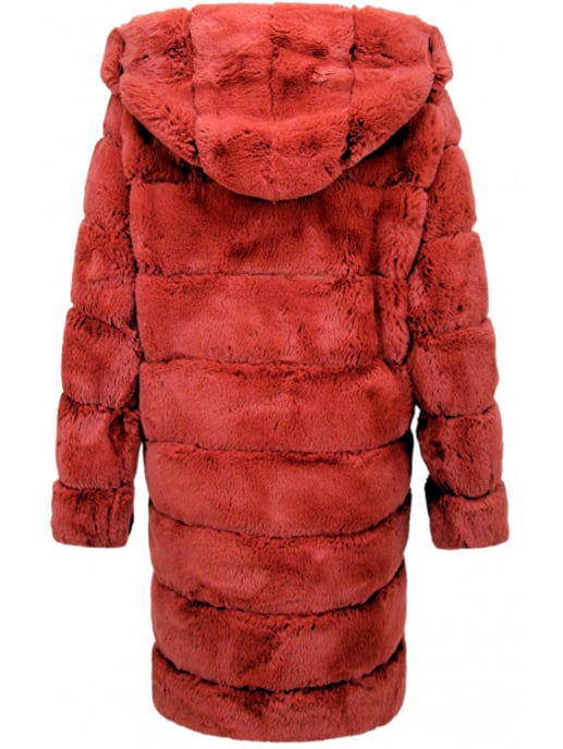 Gentile Bellini Faux fur jas met capuchon bordeaux - Image 2