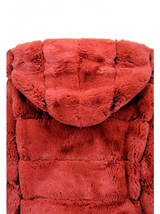 Gentile Bellini Faux fur jas met capuchon bordeaux - Image 3