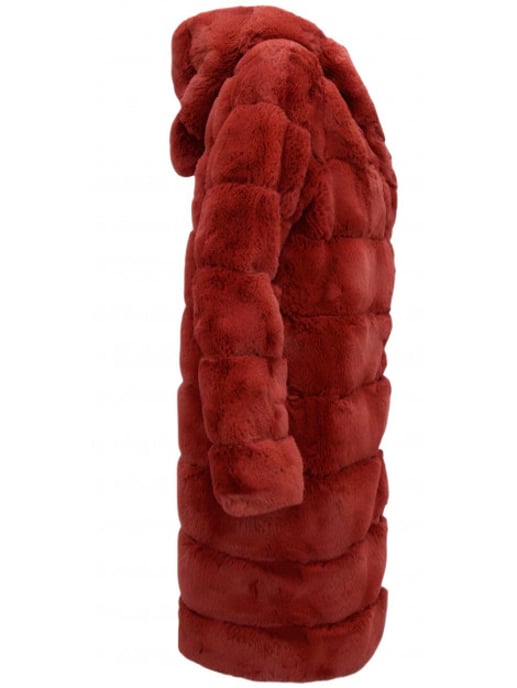 Gentile Bellini Faux fur jas met capuchon bordeaux - Image 4