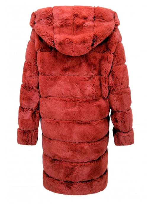 Gentile Bellini Faux fur jas met capuchon bordeaux - Image 6