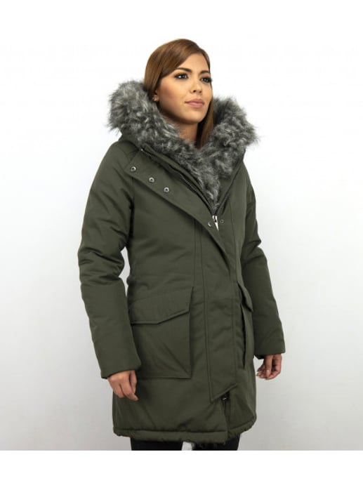 Gentile Bellini Lange parka jas met faux bontkraag - Image 3