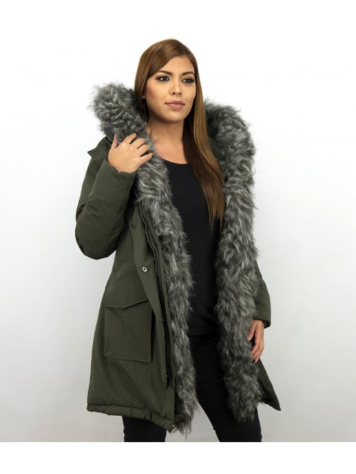Gentile Bellini Lange parka jas met faux bontkraag - Image 4