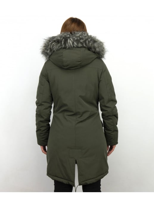 Gentile Bellini Lange parka jas met faux bontkraag - Image 5