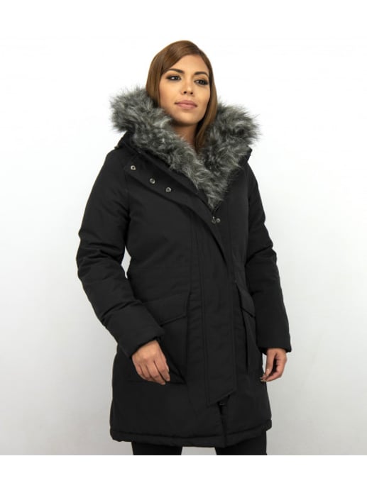 Gentile Bellini Lange parka jas met faux bontkraag - Image 3