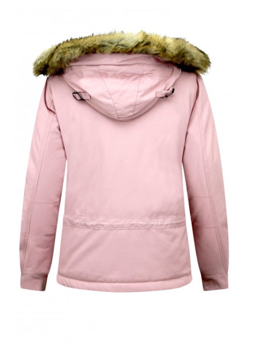 Matogla Anorak winterjas met bontkraag pink - Image 4