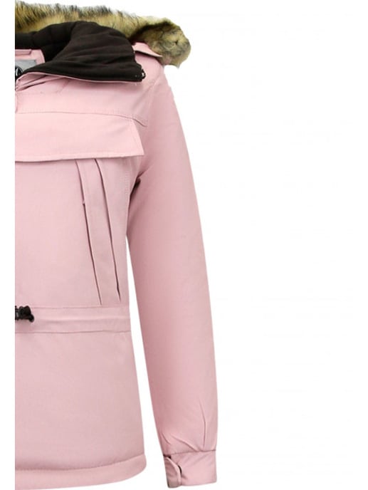 Matogla Anorak winterjas met bontkraag pink - Image 5
