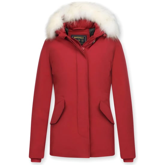 Matogla Korte winterjas met te echte bontkraag rood - Image 1