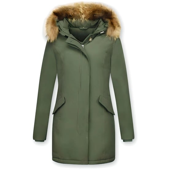 TheBrand Lange parka jas met bontkraag - Image 1