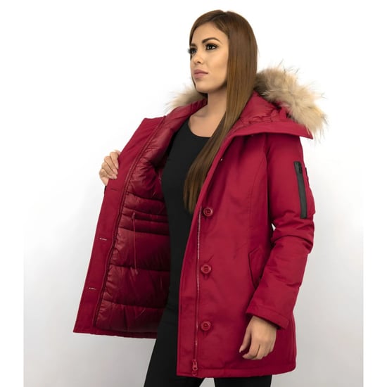 TheBrand Lange parka jas met bontkraag - Image 4