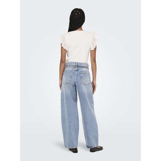 Only Onlgianna rhinest mw straight blue denim - Image 4