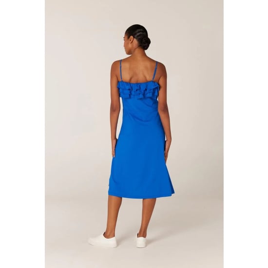 Jansen Amsterdam Fiore v535 jersey solid spaghetti dress ruffle blue - Image 3