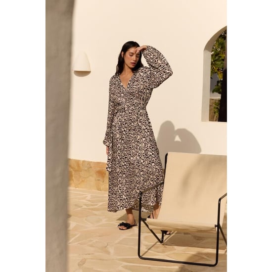 Jansen Amsterdam Rebecca jurk wa 564 wrap long sleeve sand - Image 1