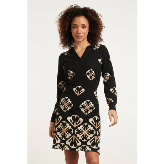 Smashed Lemon 24779 e gebreide jurk met grafische bloemenprint | - Image 4