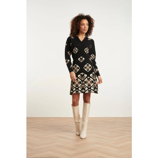 Smashed Lemon 24779 e gebreide jurk met grafische bloemenprint | - Image 6