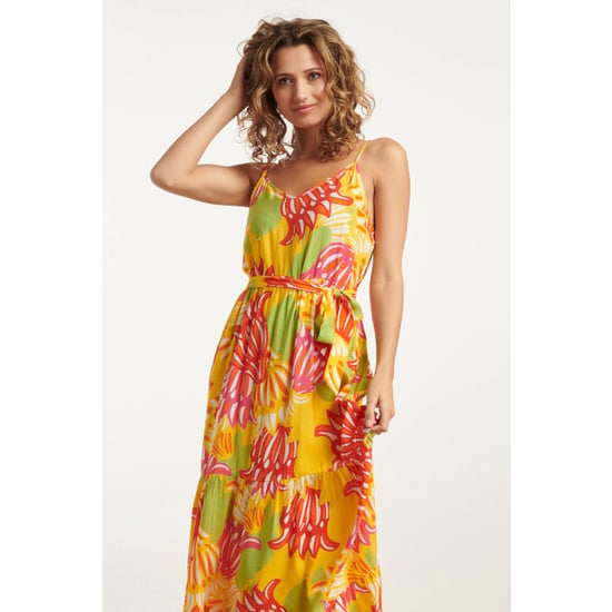 Smashed Lemon 25029 felgede maxi jurk met bloemenprint | - Image 4