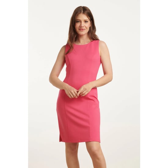 Smashed Lemon 25145 roze mouwloze getailleerde jurk - Image 5