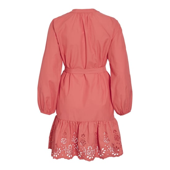 Vila Vikelli v-neck ls short dressln koraal - Image 2