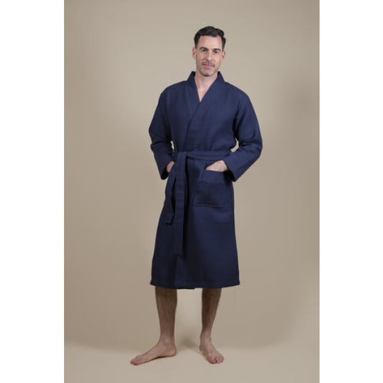 CozyLion Sauna badjas wafelstof dames & heren donker blauw | - Image 1