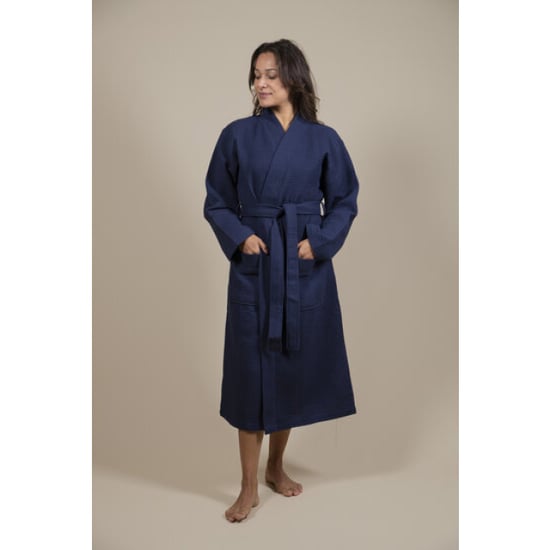 CozyLion Sauna badjas wafelstof dames & heren donker blauw | - Image 3