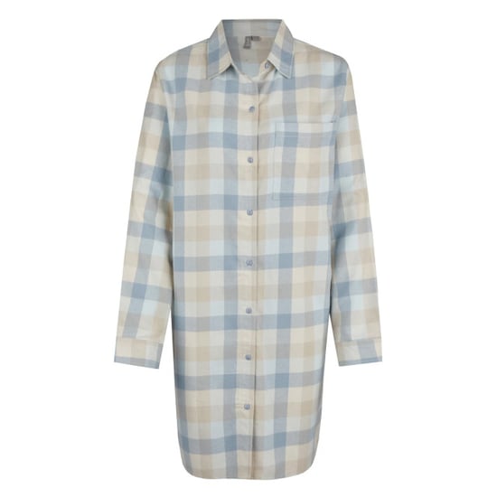 By Louise Dames pyjama nachthemd lang flanel geruit blauw - Image 1