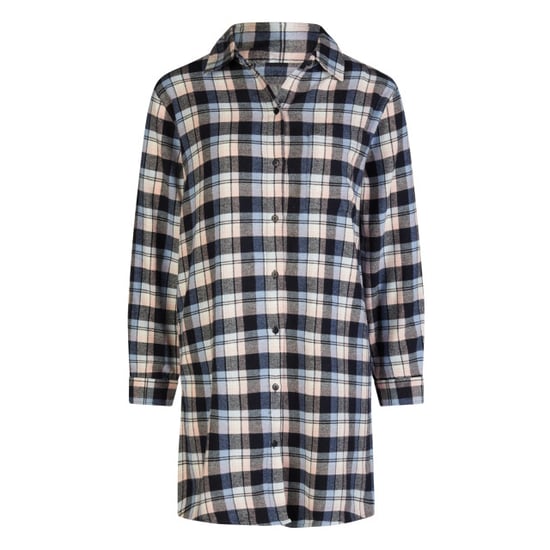 By Louise Dames pyjama nachthemd lang flanel geruit grijs/roze - Image 1