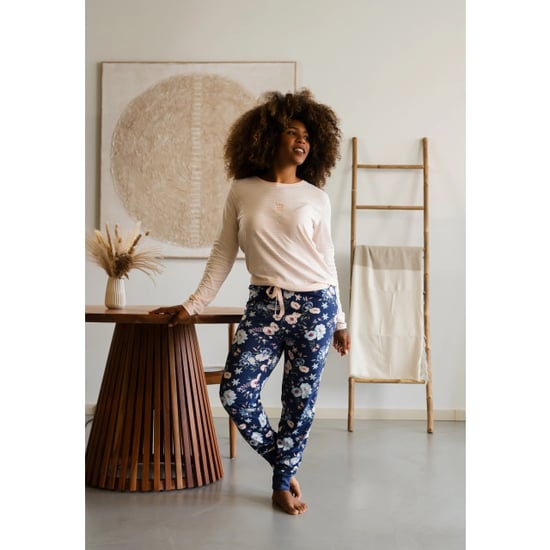 By Louise Dames pyjama set jersey katoen gebloemd oranje blauw - Image 4