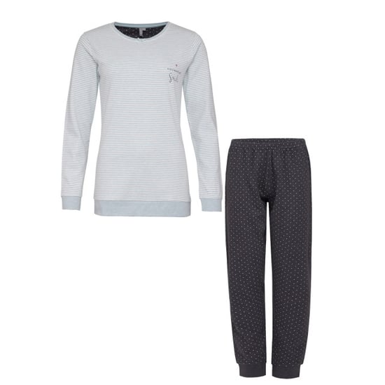 By Louise Dames pyjama set lang interlock gestreept mint / antraciet - Image 1