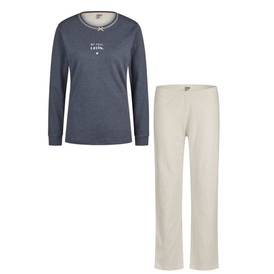 By Louise Dames winter pyjama set lang interlock blauw - Image 1