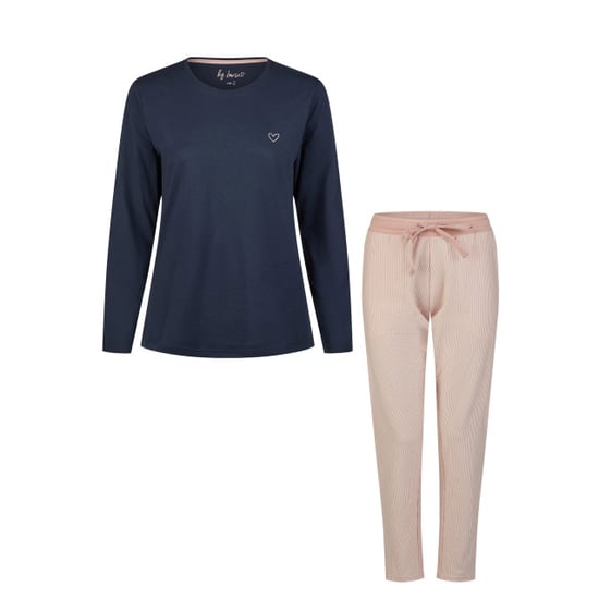 By Louise Essential dames pyjama set lang katoen blauw - Image 1
