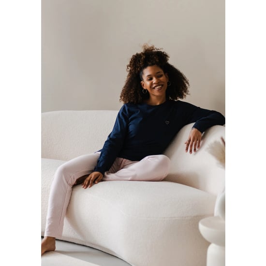 By Louise Essential dames pyjama set lang katoen blauw - Image 2