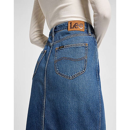 Lee Side slit maxi skirt weekend chill blue denim - Image 3