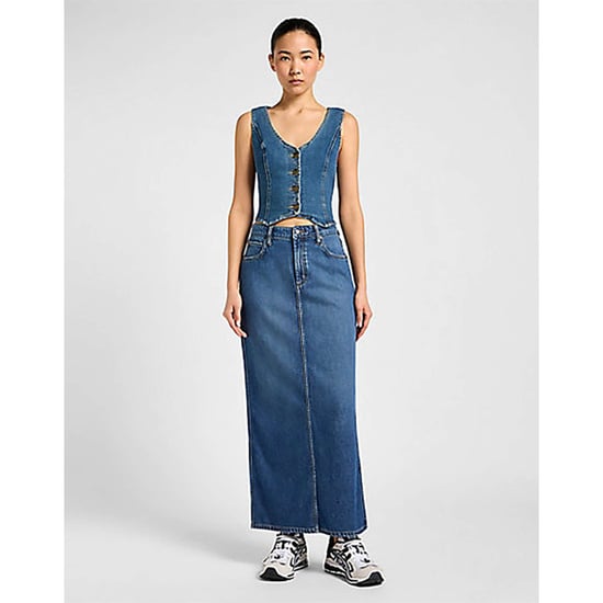 Lee Side slit maxi skirt weekend chill blue denim - Image 4