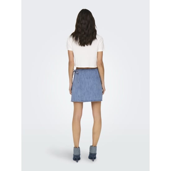 Only Onlnoelle wrap skirt dnm yor blue denim - Image 4
