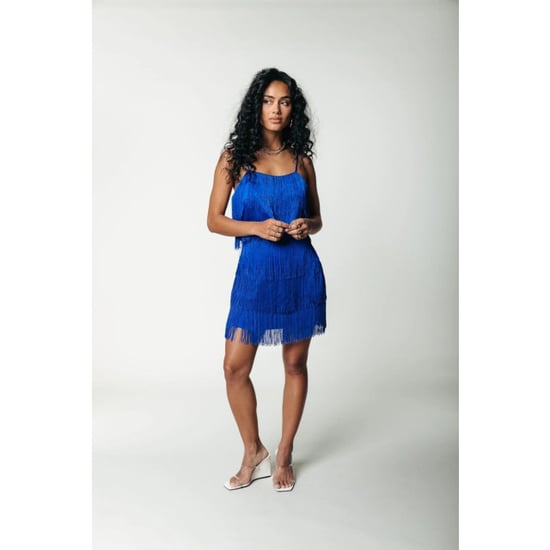 Colourful Rebel Jamilla fringe strap top kobalt - Image 1