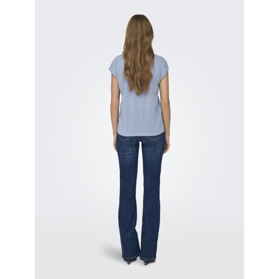 Only Onlsilvery s/s v neck lurex top jrs - Image 2