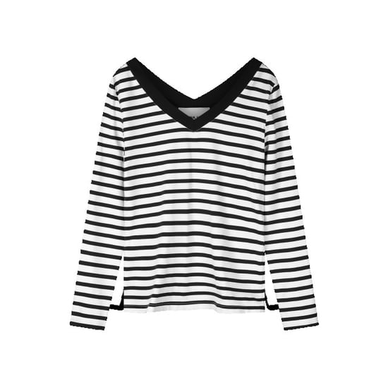 Helena Hart 7650 top v-neck stripe /wit - Image 1