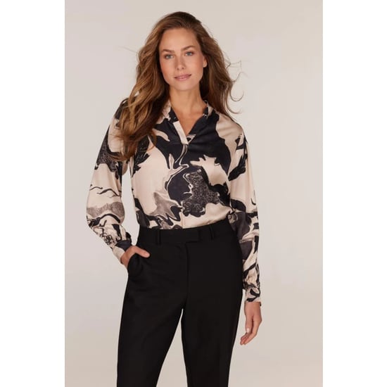 Jansen Amsterdam W24 blouse cristina wgp168 00/0131 sand black - Image 1