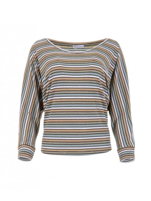 MAICAZZ Yvonne top sp22.60.022 dusti olive stripe - Image 2