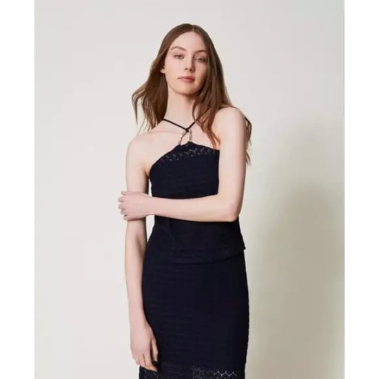 Twin-set Knitted top/ gehaakte top met ring - Image 1